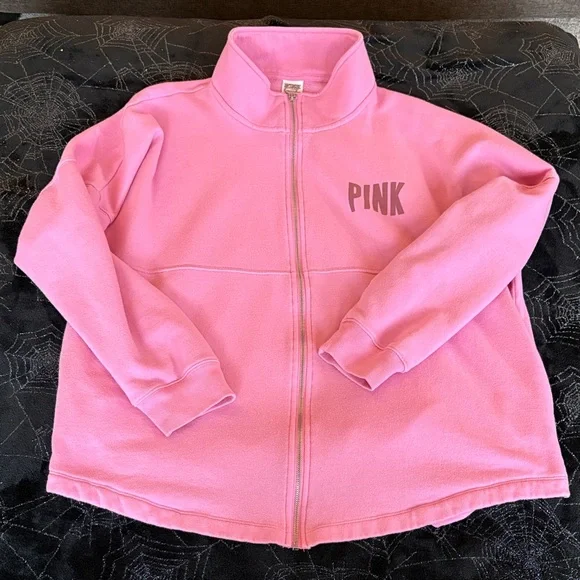 Victoria s Secret PINK Oversized Fleece Zip Up Sweater - Picture 1 of 7